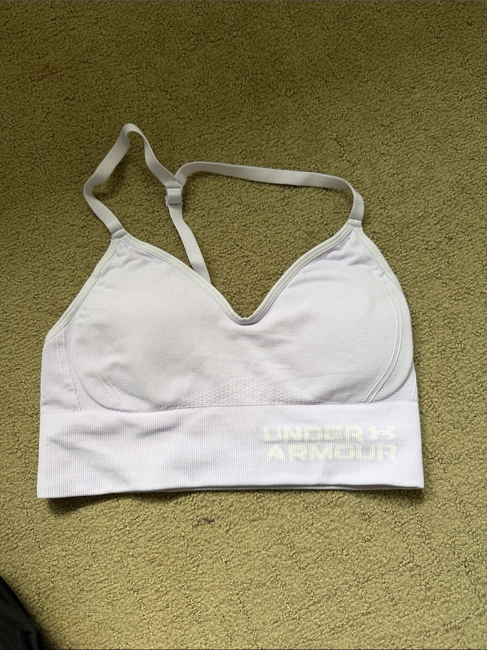 Under Armour Light Pink Adjustable-Strap Seamless Sports Bra